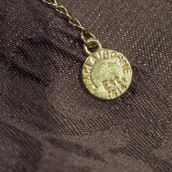 Liz Claiborne Womens Gold Tone Necklace. Long, Chained And Beaded. Signed. - Picture 2 of 6